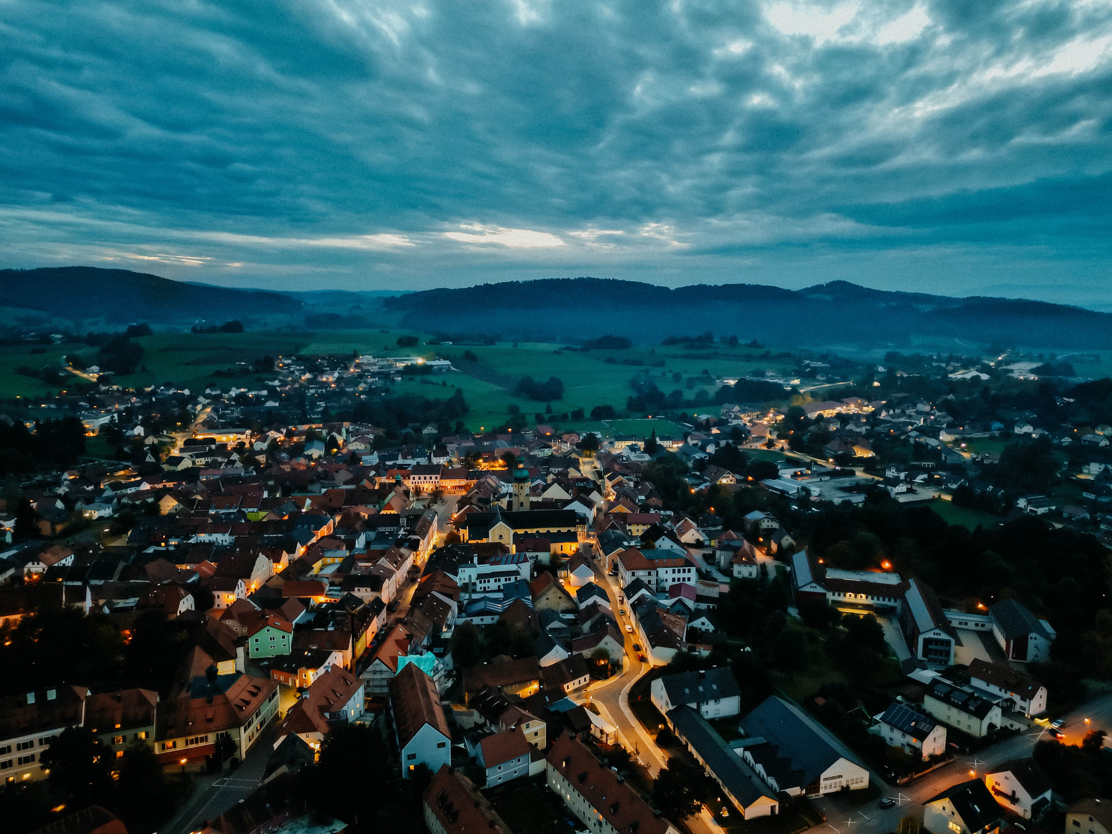 Waldmünchen z výšky – dějiště Trenck-Festspiele